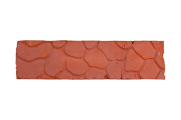Red brick solid full-bodied 3 holes. Side view. Close-up. Isolated on white background. Isolate.