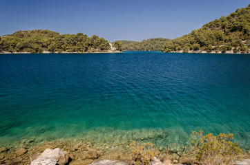 Fototapeta premium shore in dalmatia, view of the seaside of mljiet island