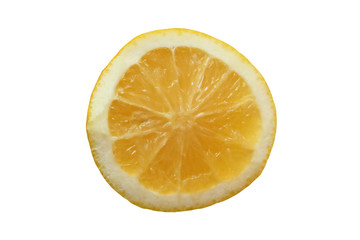 Fresh lemon cut in half. Close-up. Isolated on white background. Isolate.
