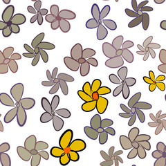 Seamless illustrations of flower. Surface, wallpaper, background & template.