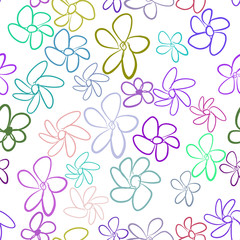 Seamless illustrations of flower. Creative, cover, details & backdrop.