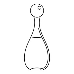 Elegant parfume bottle icon in outline style isolated on white background vector illustration