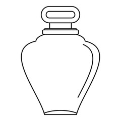 Parfume bottle icon in outline style isolated on white background vector illustration