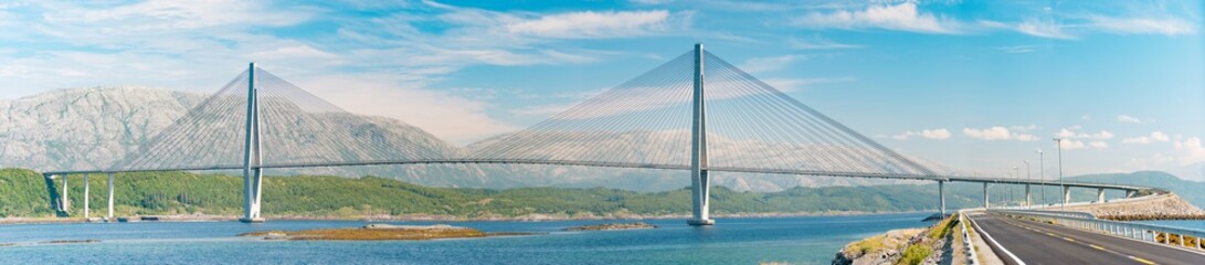 Panorama of auto bridge in Norway, Europe