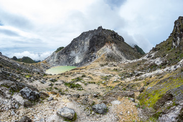 The crater of volcano Sibayak