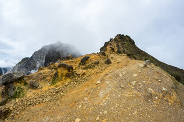 Fototapeta na wymiar The slope of mount Sibayak