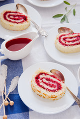 Jam roll strawberry, Raspberry Swiss Roll, Teatime with Cake roll