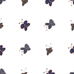 Seamless abstract butterfly illustrations background. Graphic, color, sketch & cover.