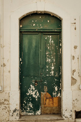 Entrance of old abandoned house in Gibraltar. 
