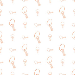 Seamless abstract illustrations of light bulb, conceptual. Surface, art, graphic & pattern.