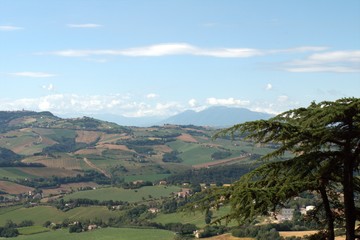 Fototapeta na wymiar Marche,Italia,appennino,colline,campi,paesaggio,agricoltura,veduta,panorama