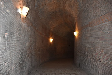 Rome, 17 May 2018, Reportage from S. Angel Castle. External and internal. Tunnel of the helical ramp