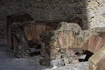 Rome, 17 May 2018, Reportage from S. Angel Castle. External and internal. Archaeological remains in...