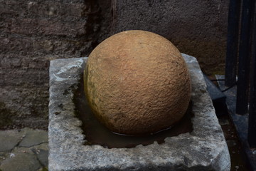 Rome, 17 May 2018, Reportage from S. Angel Castle. External and internal. Cannon balls in the yard...