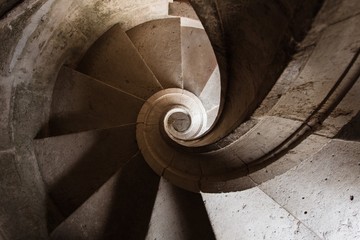 Spiral stairs in Convento de Cristo, Tomar, Portugal