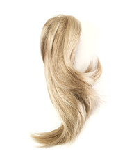 Silver blonde hair swatch on a white background