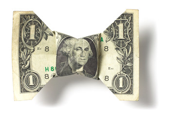 Bow made from one dollar bill