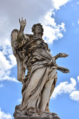 Obraz premium Rome, statues of the angels sculpted by pupils of Bernini in 1669 and placed on the S. Angelo bridge. Details and close-up