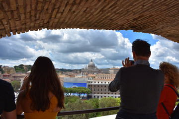 Rome, 17 May 2018, Reportage from S. Angel Castle. External and internal. Panoramic view of Rome