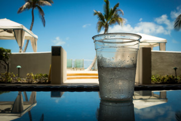 Tropical Beach with Drink and Reflection