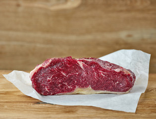 raw strip loin steak