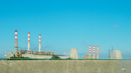 Fototapeta na wymiar Oil Refinery factory in the morning , petrochemical plant , Petroleum