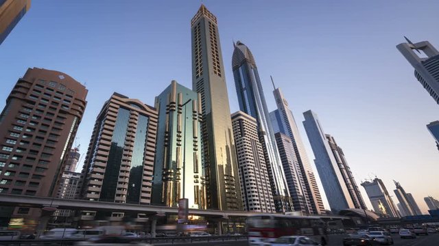 hyperlapse, Dubai Sheikh Zayed road, UAE