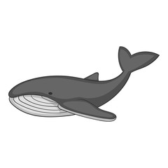 Whale icon in monochrome style isolated on white background vector illustration