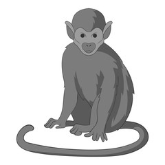 Snub nosed monkey icon in monochrome style isolated on white background vector illustration