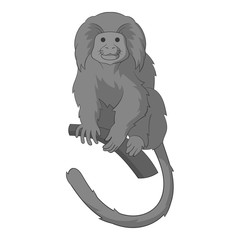 Lion tamarin icon in monochrome style isolated on white background vector illustration