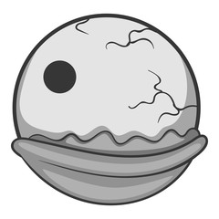 Creepy eyeball icon in monochrome style isolated on white background vector illustration