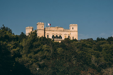 Fototapeta na wymiar View to Tal-Virtu Palazzo on the hill