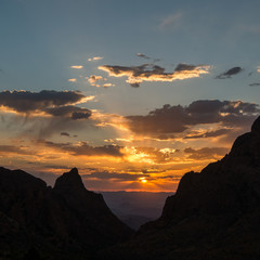 Sunset over Chisos Mountains, Texas