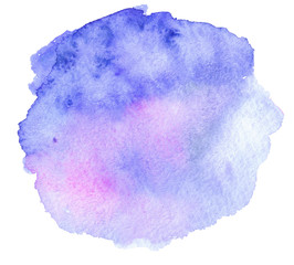 Watercolor handmade colorful abstract background illustration with purple, pink, blue color