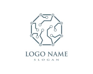 Fototapeta premium circuit technology ilustration logo vector
