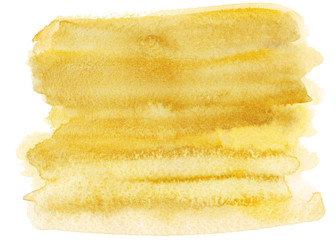 Watercolor handmade colorful abstract background illustration with yellow color. Wedding stationary, greeting cards, invitations, wallpapers, logos, business cards, texture.