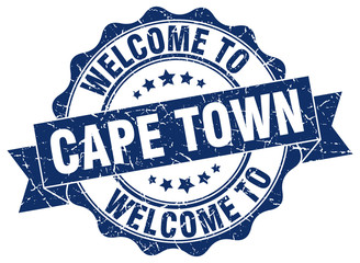 Fototapeta premium Cape Town round ribbon seal