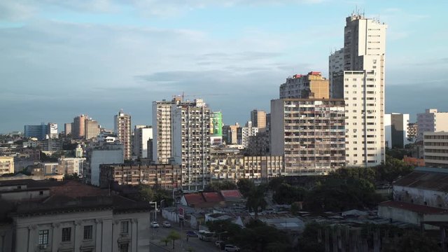 High angle view over city of Maputo, Mozambique