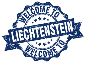 Fototapeta premium Liechtenstein round ribbon seal