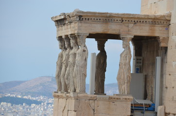 Erechtheion athens ruins ancient caryatid greece