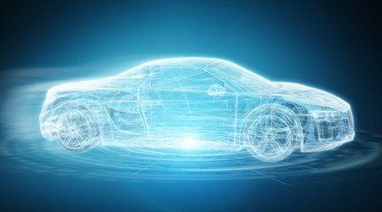 Modern digital smart car interface 3D rendering