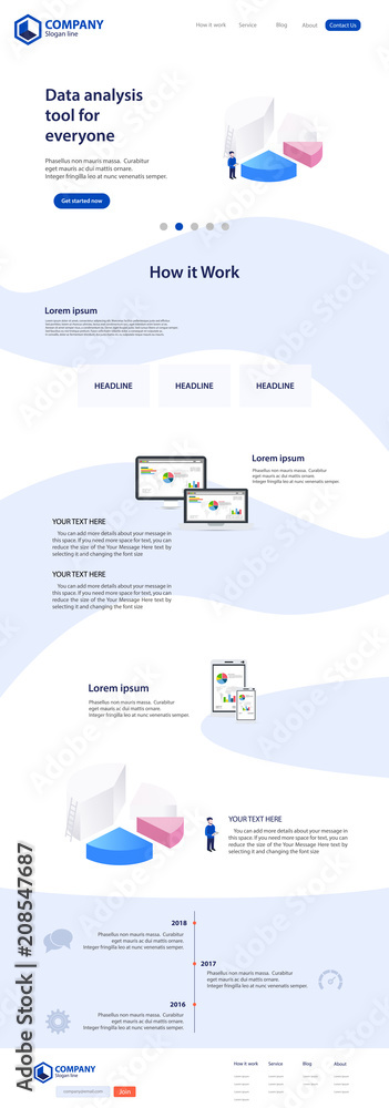 Wall mural landing page website theme template design