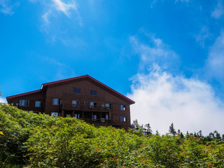 北アルプス　西穂高岳登山の風景