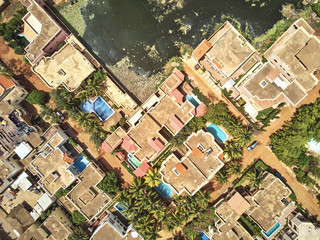 Aerial Drone view of niarela Quizambougou Niger Bamako Mali