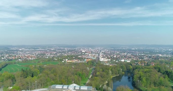 Kassel-hillside park-aerial view from Palace Wilhelmshohe