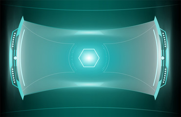 HUD Interface screen VR Futuristic Design. Virtual Reality Sci-Fi View Display  