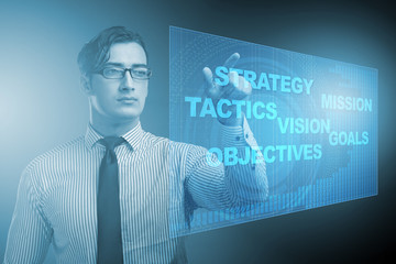 Businessman in strategic planning concept
