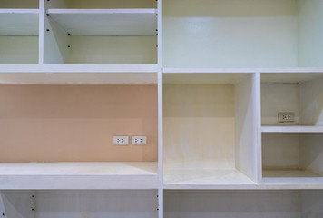 old build-in vintage color table Shelves wait for repair