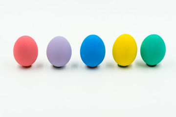 variety color of easter eggs on isolate background