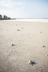 Summer heat at salt lake. All water evaporated. Region is in danger of drought